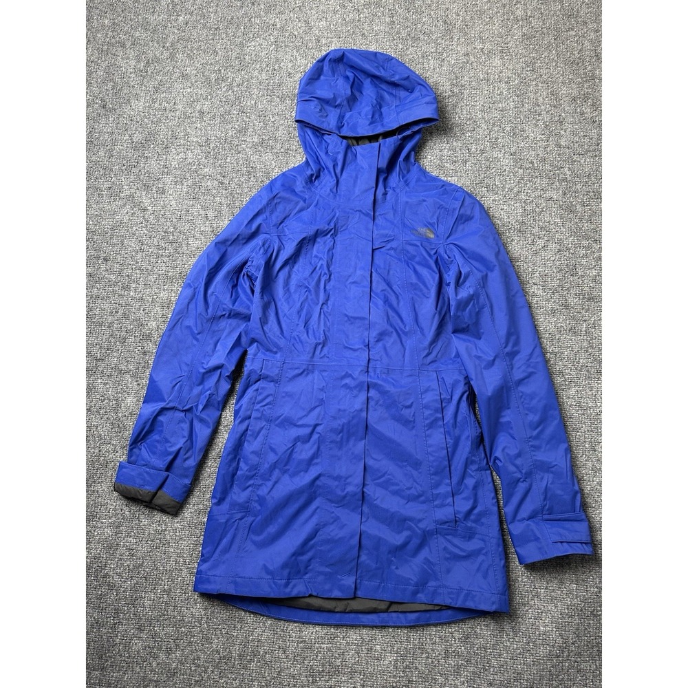 Womens Jacket The North Face Blue Hooded Waterproof Shell, Size XS